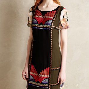 Anthro Ranna Gill Fanned Vignette Shift Dress
